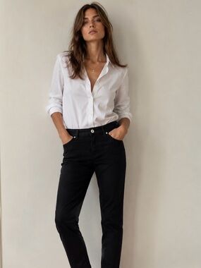 Fiorucci Italian Designer Black Straight Leg Cotton Jeans NWOT Size 30